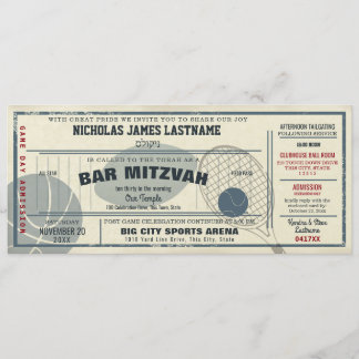 Vintage Sport Pass Bar Mitzvah Invitation