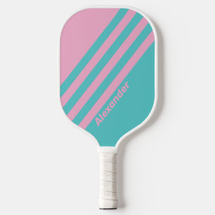 Vintage Sport South Beach Stripes with Name Pickleball Paddle