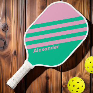 Vintage Sport Summer Breeze Stripes with Name Pickleball Paddle