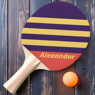 Vintage Sport Surf Sunset Stripes with Name Ping Pong Paddle