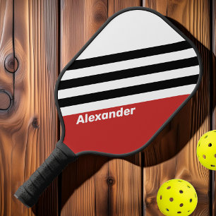 Vintage Sport Urban Zebra Stripes with Name Pickleball Paddle