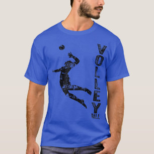Vintage Sport Volleyball Lovers Volleyball Man Sil T-Shirt