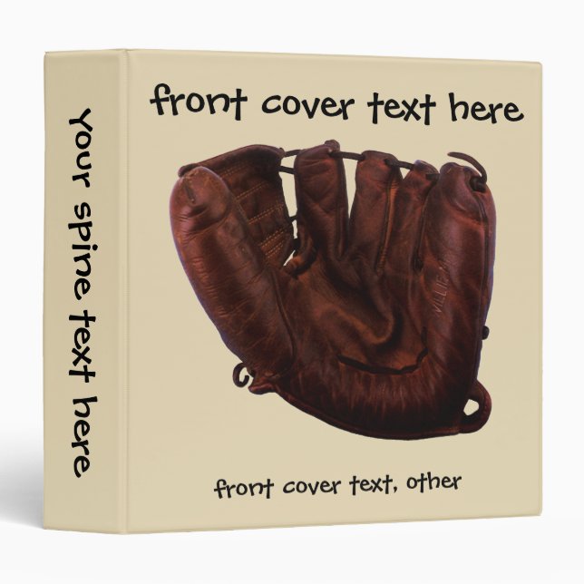 Vintage Sports, Antique Leather Baseball Glove Binder (Front/Spine)