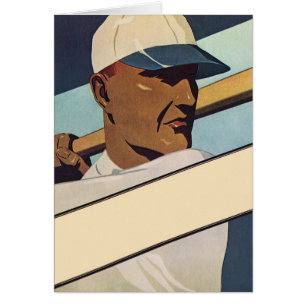 Vintage Sports Baseball Batter, Stylized Art