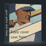 Vintage Sports Baseball Batter, Stylized Art Binder<br><div class="desc">Vintage illustration art deco sports baseball player,  a batter wearing a hat and holding a bat ready to swing at a ball during a team game.</div>