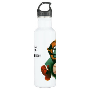 Vintage Sports Baseball Player, Catcher with Mitt 710 Ml Water Bottle