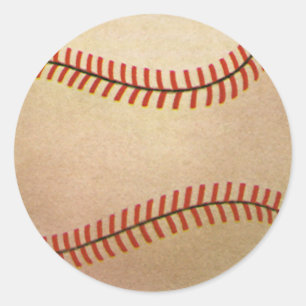 Vintage Sports Baseball Player, Catcher with Mitt Classic Round Sticker