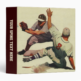 Vintage Sports Baseball, Player Sliding into Home Binder