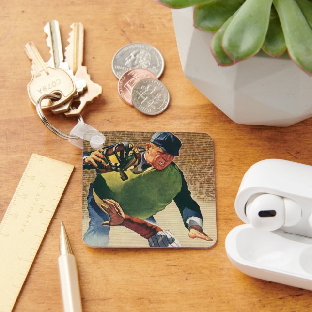 Vintage Sports Baseball Player, the Umpire Keychain (Desk)