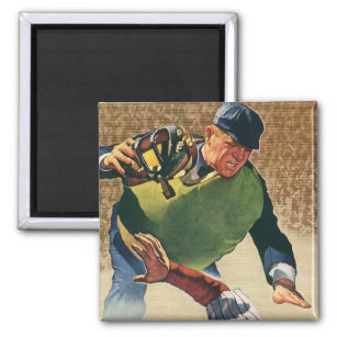 Vintage Sports Baseball Player, the Umpire Magnet