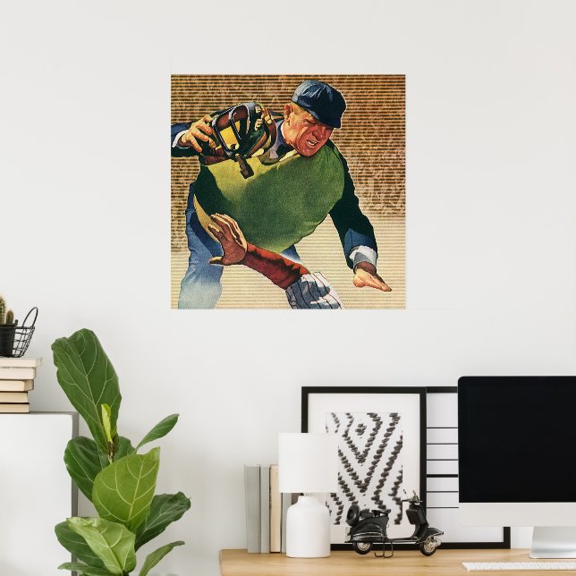 Vintage Sports Baseball Player, the Umpire Poster (Home Office)