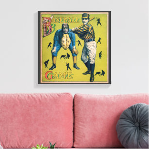 Vintage Sports Baseball Players at the Home Game Canvas Print