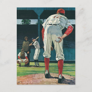 Vintage Sports Baseball Players Pitcher on Mound Postcard
