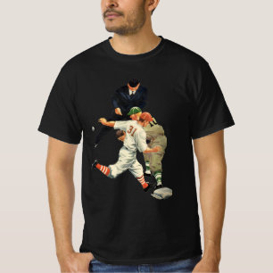 Vintage Sports Baseball Players Safe at Home Plate T-Shirt