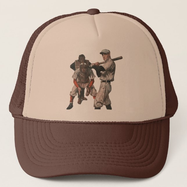 Vintage Sports Baseball Players Trucker Hat (Front)