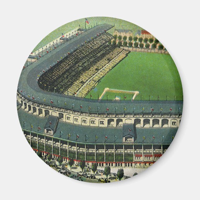Vintage Sports Baseball Stadium, Aerial View Magnet (Front)