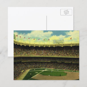 Vintage Sports Baseball Stadium with Crowds Postcard