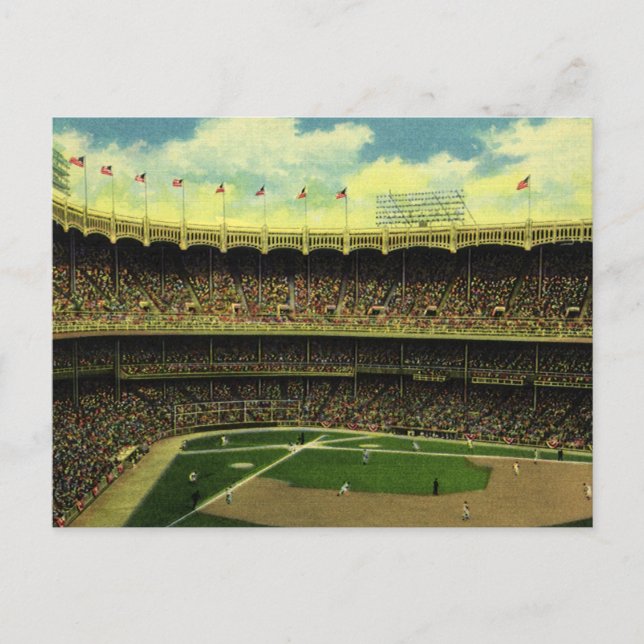 Vintage Sports Baseball Stadium with Crowds Postcard (Front)
