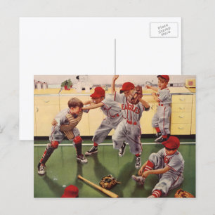 Vintage Sports Baseball Team, Boys Roughhousing Postcard