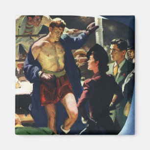 Vintage Sports Boxing, Boxer Leaving the Ring Magnet