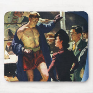 Vintage Sports Boxing, Boxer Leaving the Ring Mouse Pad