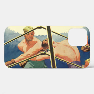 Vintage Sports Boxing, Boxers During a Match iPhone 12 Case