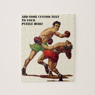 Vintage Sports Boxing, Boxers in a Fight Jigsaw Puzzle