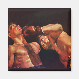 Vintage Sports Boxing, Boxers Punching Fight Magnet