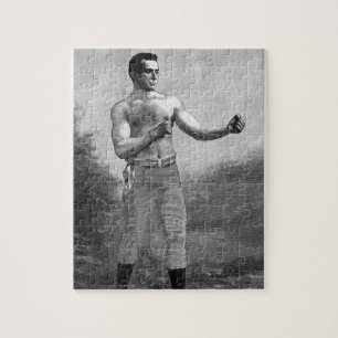 Vintage Sports Boxing, Profile of Victorian Boxer Jigsaw Puzzle