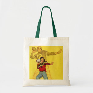 Vintage Sports, Boy as Future Football Quarterback Tote Bag