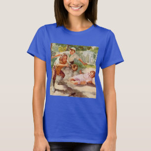 Vintage Sports, Children Play Stickball Baseball T-Shirt