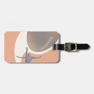 Vintage Sports, Football Player Kicking the Ball Luggage Tag
