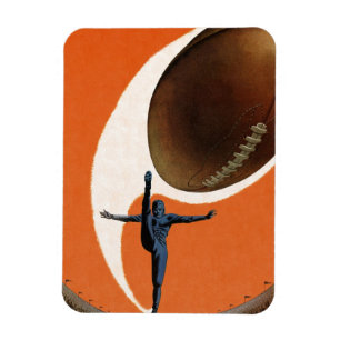 Vintage Sports, Football Player Kicking the Ball Magnet