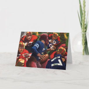 Vintage Sports Football Player Quarterback in Game Card