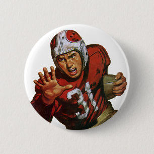 Vintage Sports Football Player Running Back No. 31 2 Inch Round Button