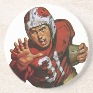 Vintage Sports Football Player Running Back No. 31 Coaster