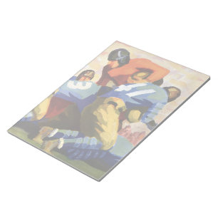 Vintage Sports, Football Players in a Game Notepad