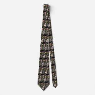 Vintage Sports, Happy Girl Holding a Tennis Racket Tie