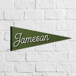 Vintage Sports Style Room Décor Kids Name Pennant Flag<br><div class="desc">Add a sporty touch to your kid’s room! 🏆 Personalize this vintage-style pennant with their name for classic charm. Perfect for little champs! #CustomKidsRoom #VintageSportsDecor</div>