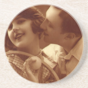 Vintage Sports Tennis, Love and Romance Coaster