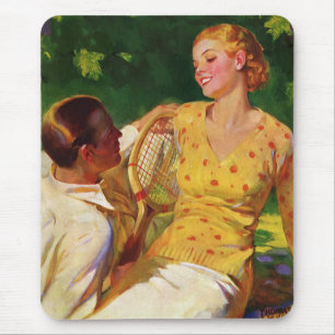 Vintage Sports Tennis, Love and Romance Mouse Pad