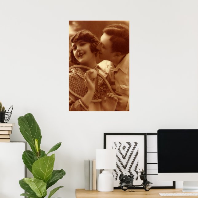 Vintage Sports Tennis, Love and Romance Poster (Home Office)