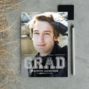 Vintage Sporty Editable Colour Graduation Invitation