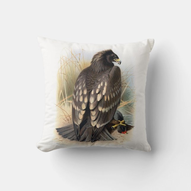 Vintage Spotted Eagle Pillow (Front)