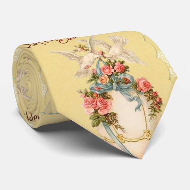 Vintage Spring And Easter Egg Tie (Rolled)