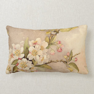 Vintage Spring Blossoms Lumbar Pillow