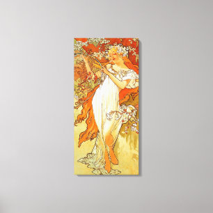 Vintage Spring by Alphonse Mucha Canvas Print