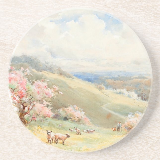 Vintage Spring by Joseph Rubens Powell Coaster (Front)