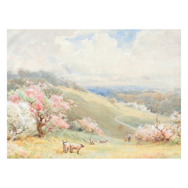 Vintage Spring by Joseph Rubens Powell Tablecloth (Front (Horizontal))