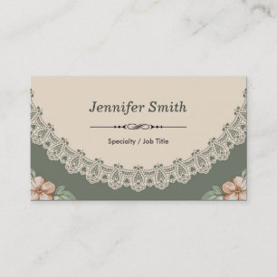 Vintage Spring Chic Floral Pattern Double Sided Business Card